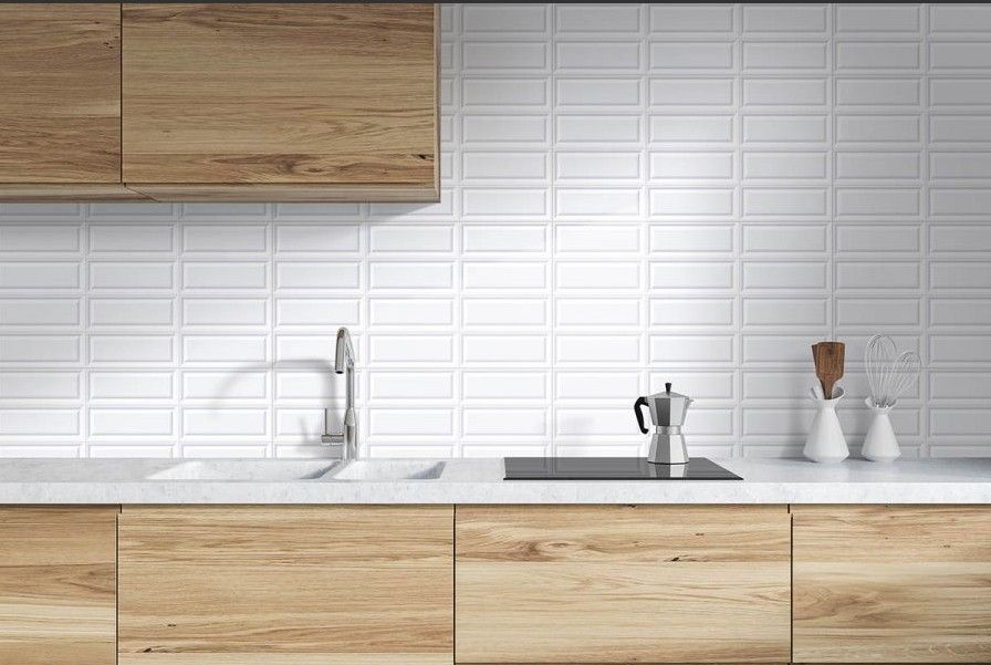 $ 8.990 M2 CERAMICA RECTANGULO BLANCO 32X62 CMS  CAJA  2 M2