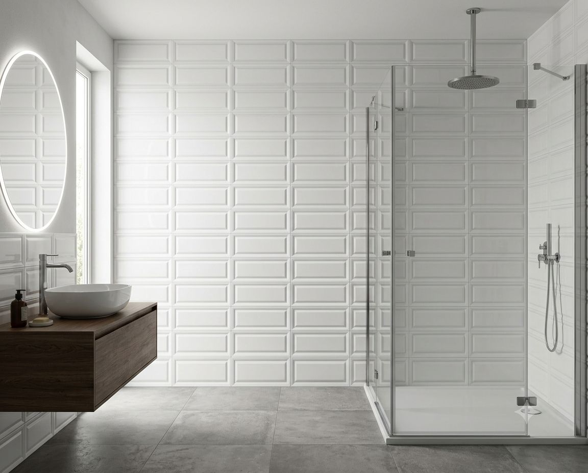 $ 8.990 M2 CERAMICA RECTANGULO BLANCO 32X62 CMS  CAJA  2 M2