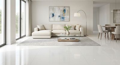 $ 13.990 M2 GRES PORCELANICO BRILLANTE BIANCO 60X60 CMS  CAJA 1.44 M2