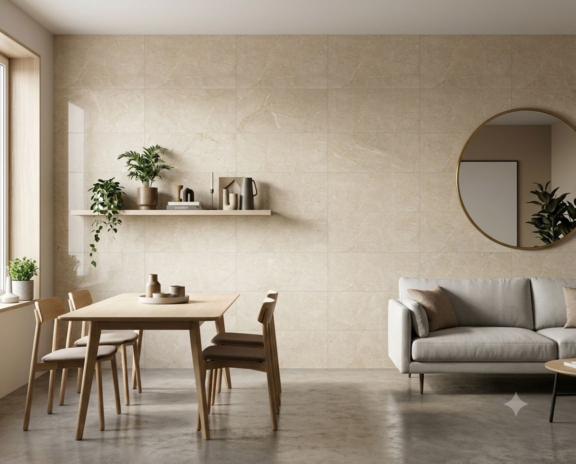 $ 8.990 M2 CERAMICA LYRIO BEGE  32X59 CMS  CAJA 2.3 M2