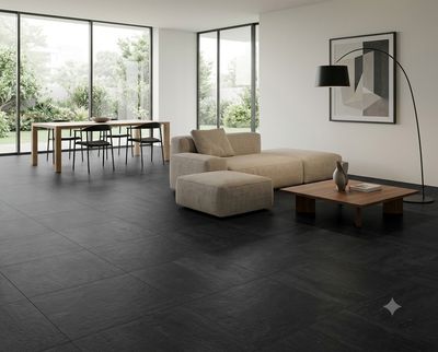 $8.990  M2 CERAMICA PORTLAND NEGRO 51X51 CMS                                                  CAJA 2.08 M2
