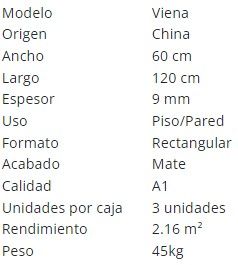 $21.990 M2  SPC VIENA 9.0 MM                         23 CM X 1.22 MT                        CAJA 1,403 M2