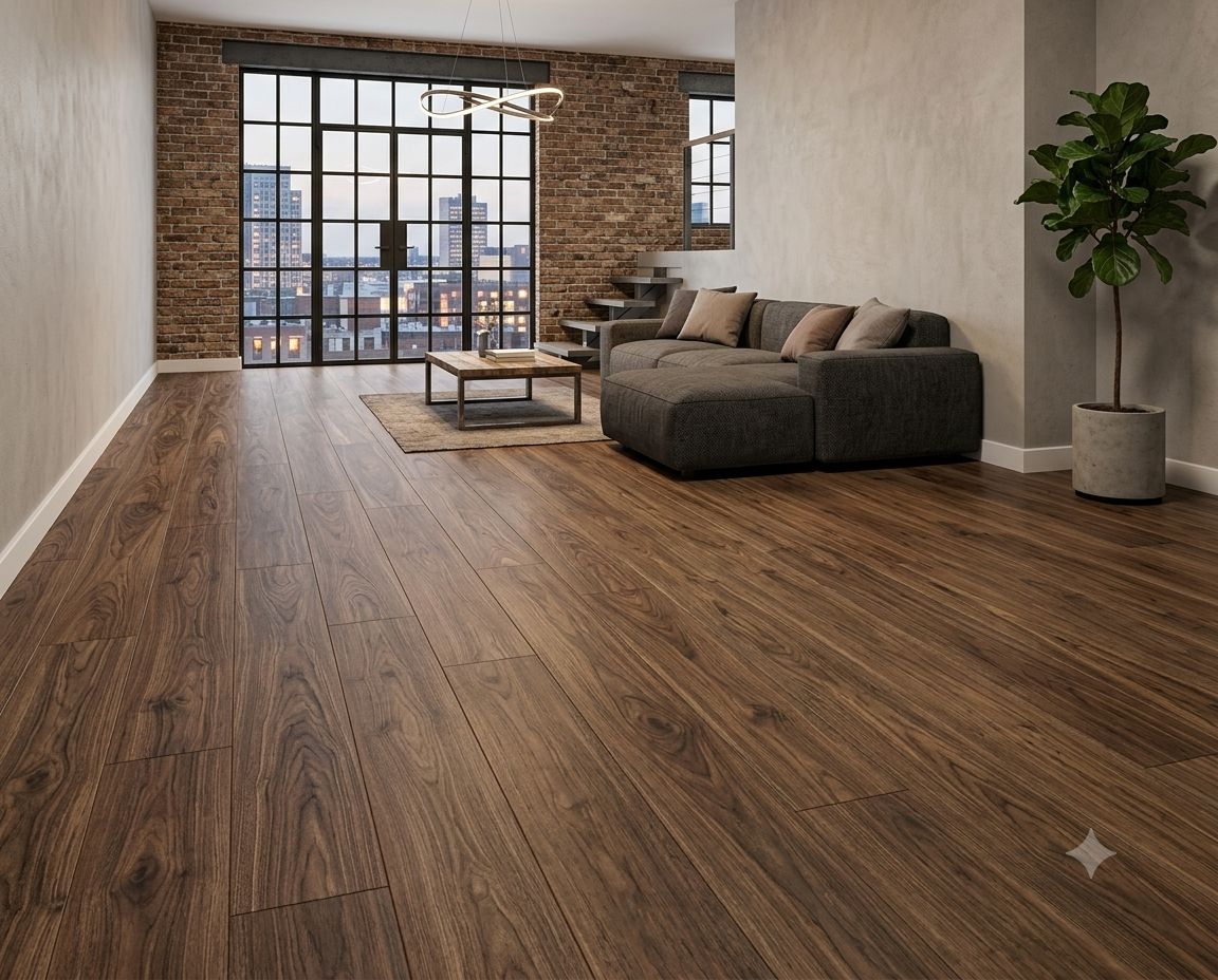 $9.990 M2  PISO FLOTANTE  8.0 MM CHICAGO 20 CM X 1.2 MT CAJA  2,44 M2