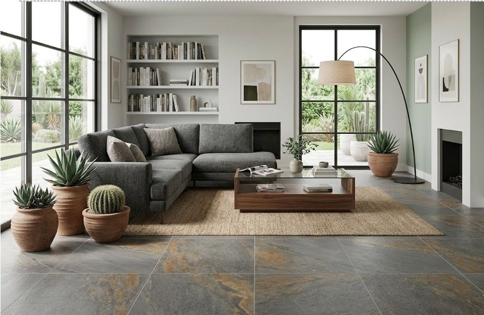 $ 13.990  M2 PORCELANATO PIEDRA ETRUSCA  60X60 CMS                                        CAJA 1,44 M2