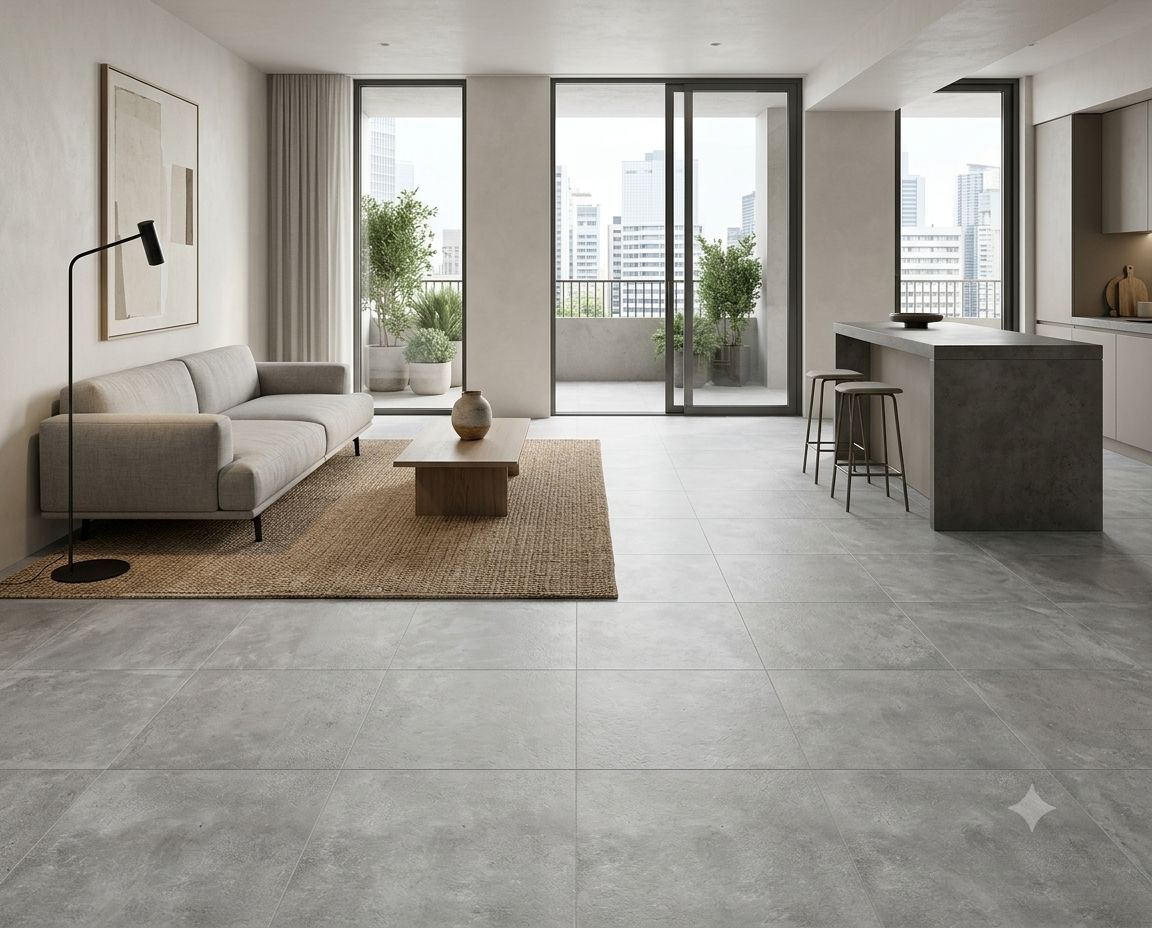 $8.990  M2 CERAMICA CEMENTO GRIS   45X45 CMS                                                   CAJA 1.62M2