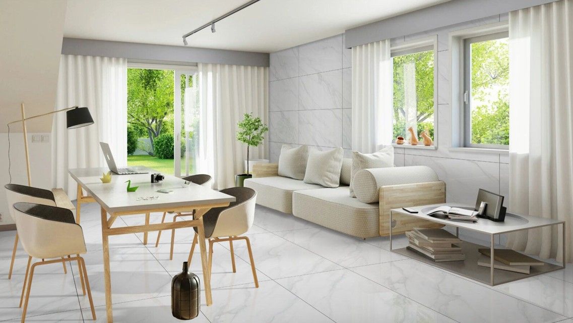 $15.990 M2 PORCELANATO PULIDO MG WAVY  SNOW 60X120 CMS  CAJA 1,44 M2