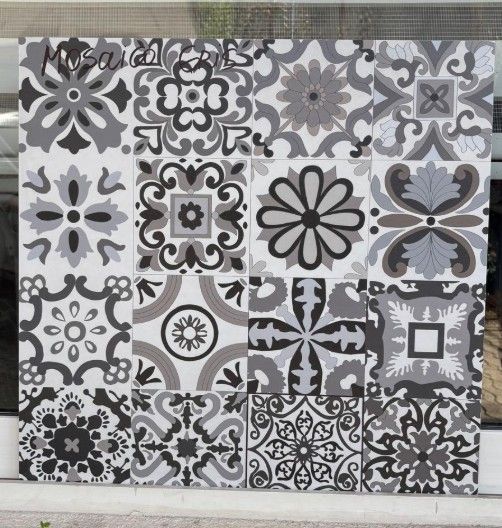 $ 11.990 M2 GRES PORCELANICO MOSAICO GRIS 60X60 CMS  CAJA 1.44 M2