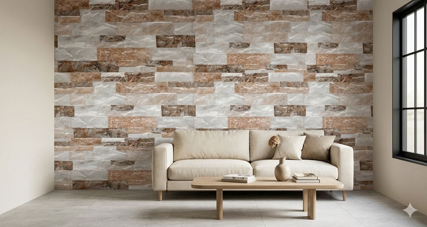 $ 12.990 M2 FACHALETA GRES BERA BEIGE  25X50 CMS  CAJA 1,50 M2