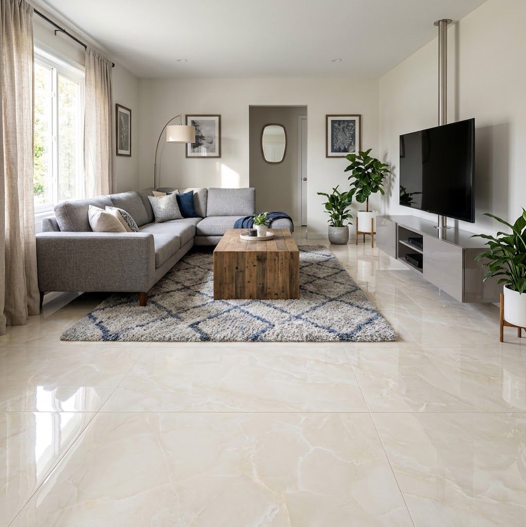$ 13.990 M2 GRES PORCELANICO BRILLANTE BAYONA 60X60 CMS  CAJA 1.44 M2