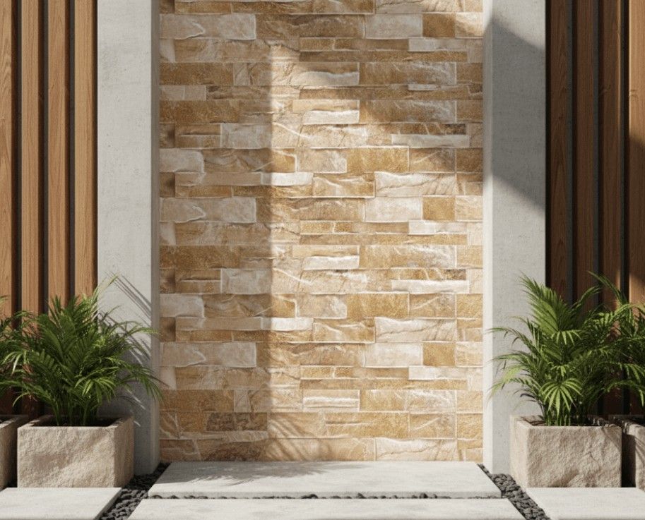 $ 12.990 M2 FACHALETA GRES FLANDES BEIGE MATE  25X50 CMS  CAJA 1,50 M2
