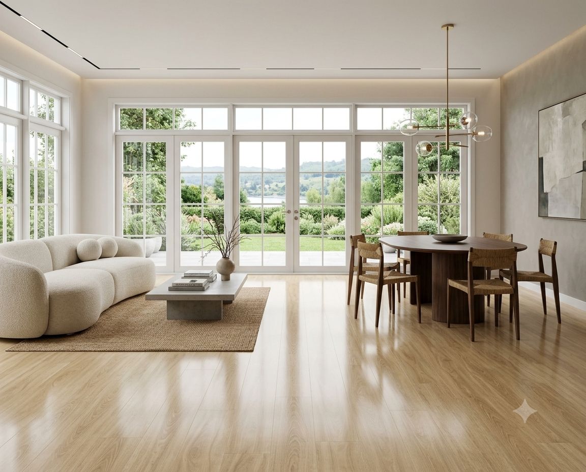 $12.990 M2 PISO FLOTANTE  BRILLANTE 8.0 MM ROBLE  19.7 CM X 1,21 MT CAJA 2.3936 M2