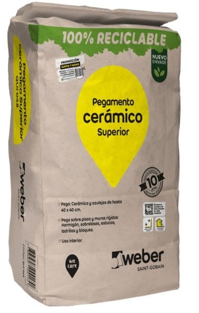 $ 5.490  SACO ADHESIVO CERAMICO WEBER  25 KG