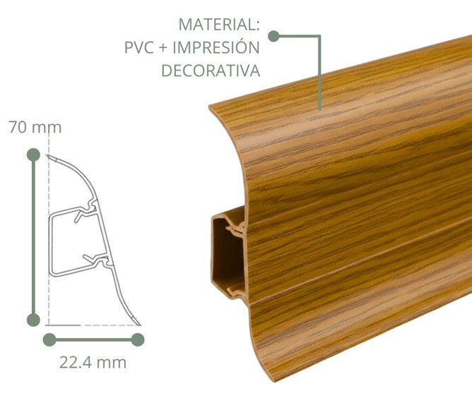 $ 6.990  TIRA GUARDAPOLVO SPC  7 CM X 2.5 MT COLOR ABEDUL
