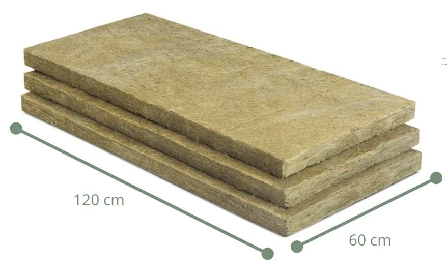 $6.990  M2  PLANCHA LANA DE ROCA  DIMENSION  60 CM X  1.20 MT , RINDE : 4.32 M2       ESPESOR 50 MM, DENSIDAD 100  KGS / M3