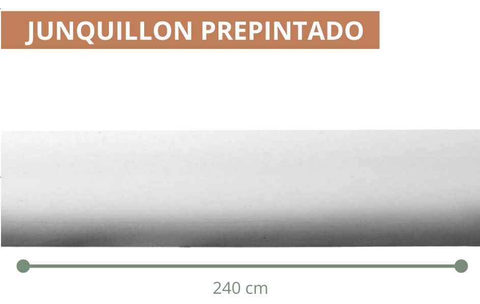 $ 2.990 TIRA JUNQUILLO PREPINTADO 15 MM X 2.4 MT COLOR BLANCO