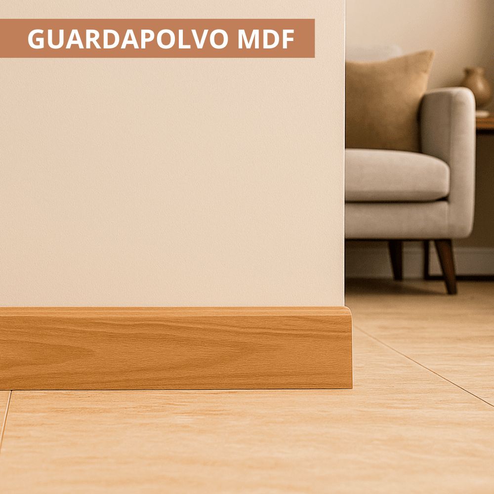 $ 4.990  TIRA GUARDAPOLVO MDF  7 MM X 1.2 CMS  X 2.4 MT FOLIO COIGUE