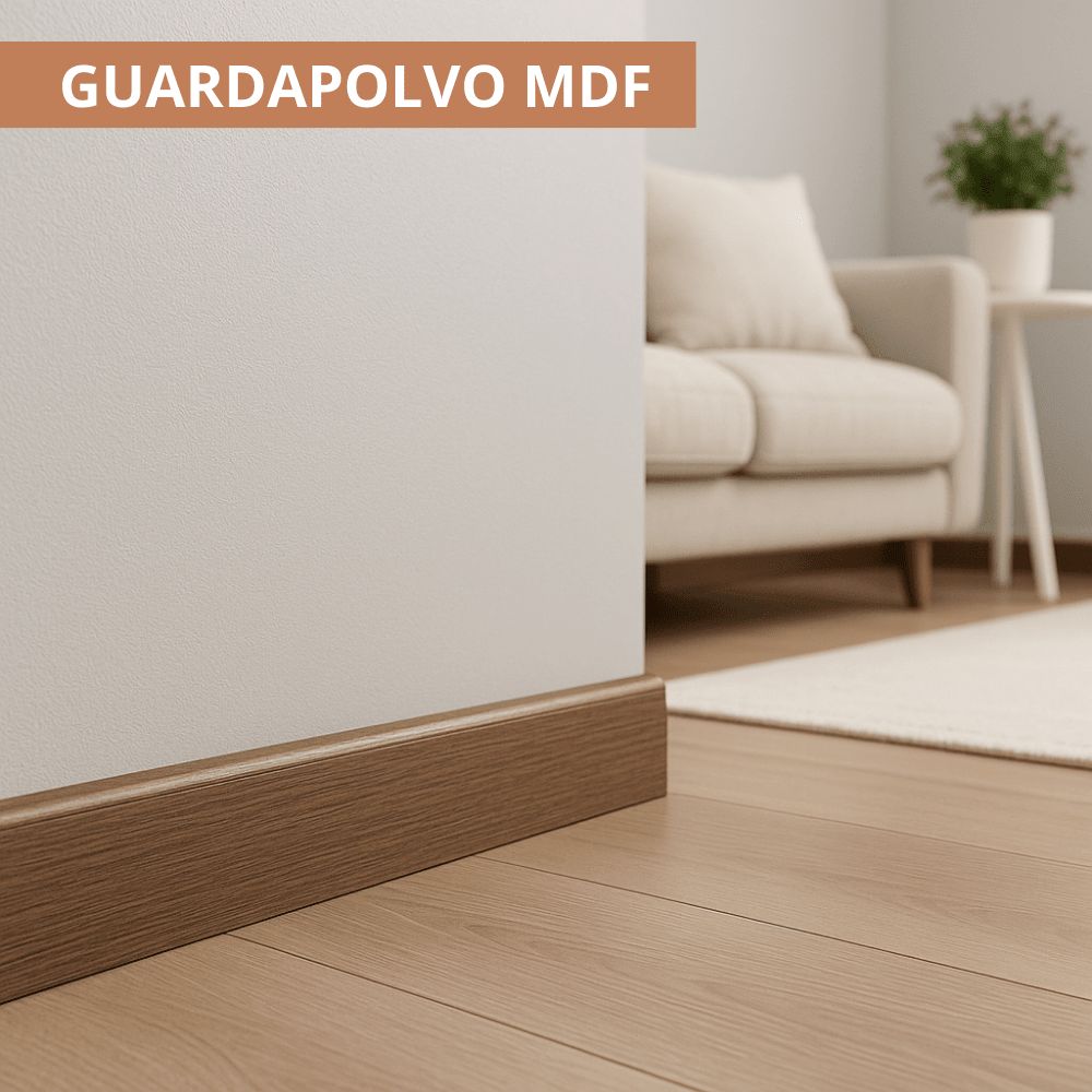 $ 4.990  TIRA GUARDAPOLVO MDF  7 MM X 1.2 CMS  X 2.4 MT FOLIO SIENA