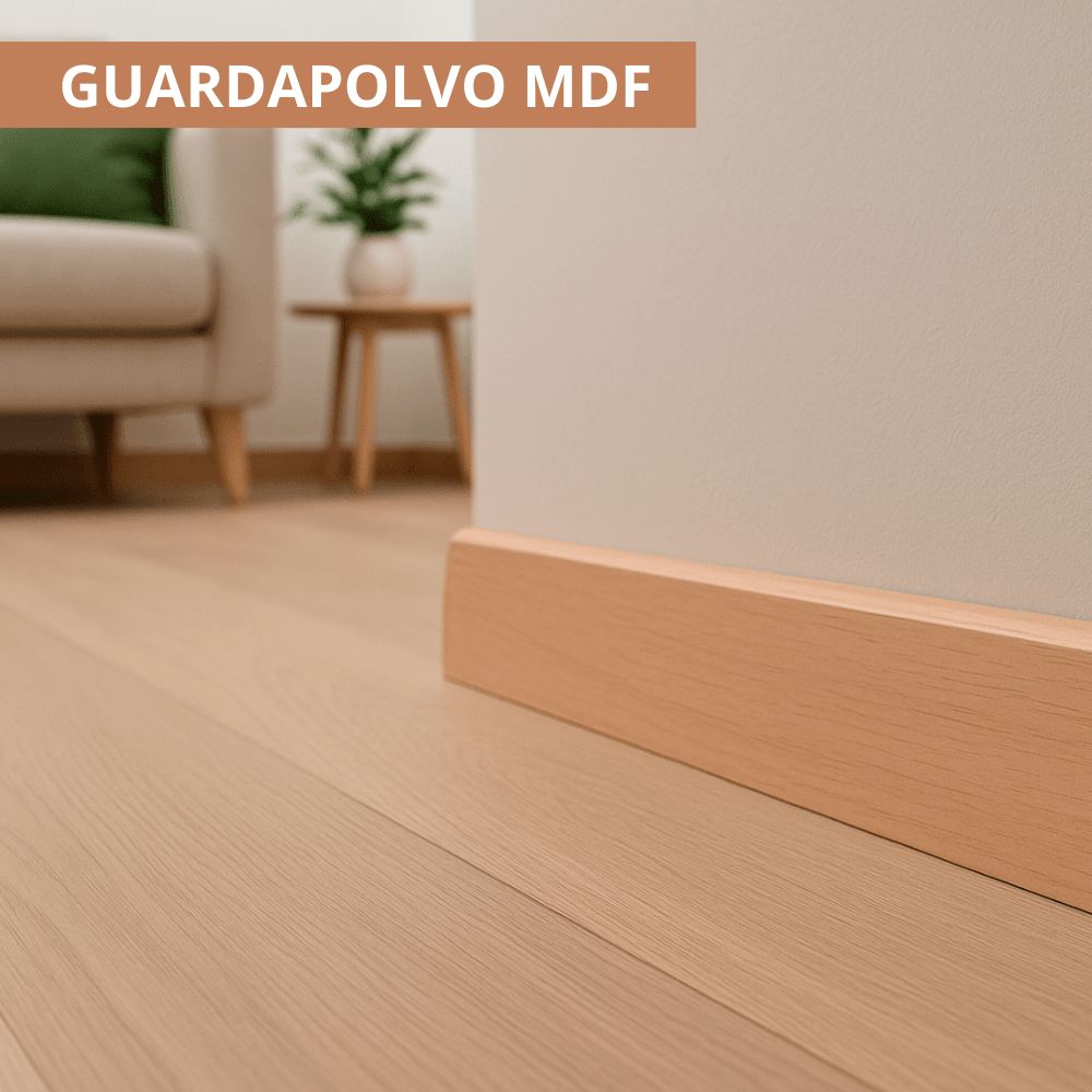 $ 4.990  TIRA GUARDAPOLVO MDF  7 MM X 1.2 CMS  X 2.4 MT FOLIO MIEL