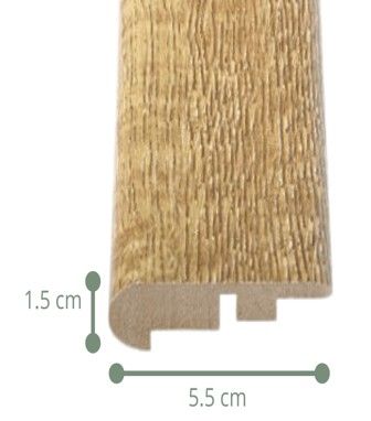 $ 12.990 TIRA NARIZ DE GRADA  1.5X5.5X240 CMS FOLIO ROBLE RUSTICO