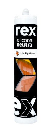 $ 4.990  CARTUCHO SILICONA REX 300 ML COLOR CAFE CLARO