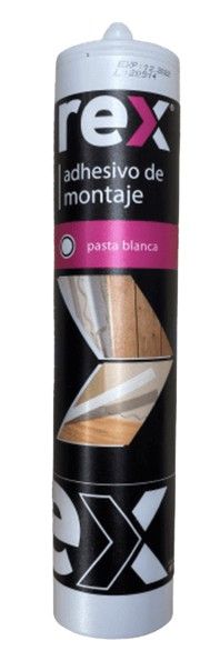 $ 3.990  CARTUCHO ADHESIVO MONTAJE  REX 300 ML COLOR BLANCO