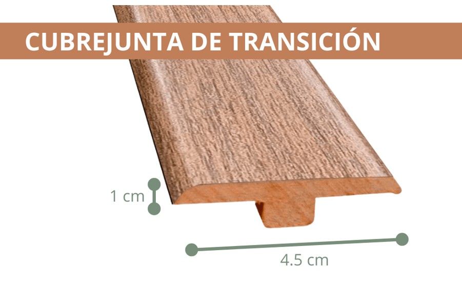 $ 9.990 TIRA   CUBREJUNTA DE TRANSICION  1X4.5X240 CMS FOLIO  CANELA