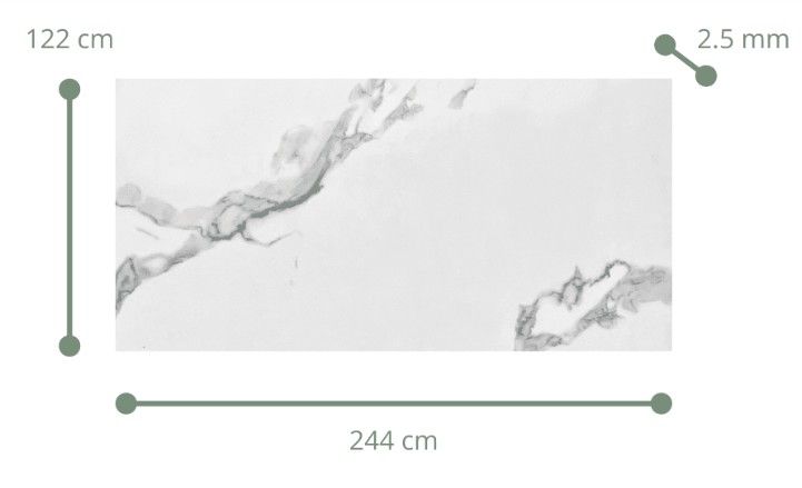 $ 6.990 M2 WALL PANEL PVC UV  CARRARA MILANO  MIDE: 1.22 MT X 2.44 MT   RINDE: 2.9768 M2