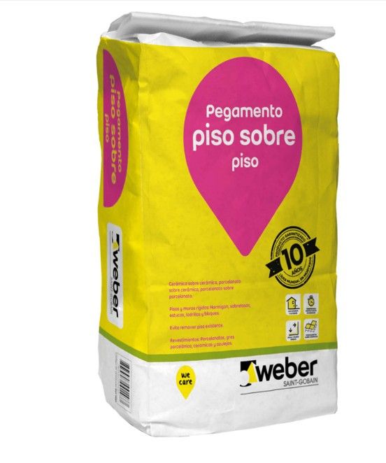 $14.490  SACO ADHESIVO PISO SOBRE PISO WEBER 25 KG
