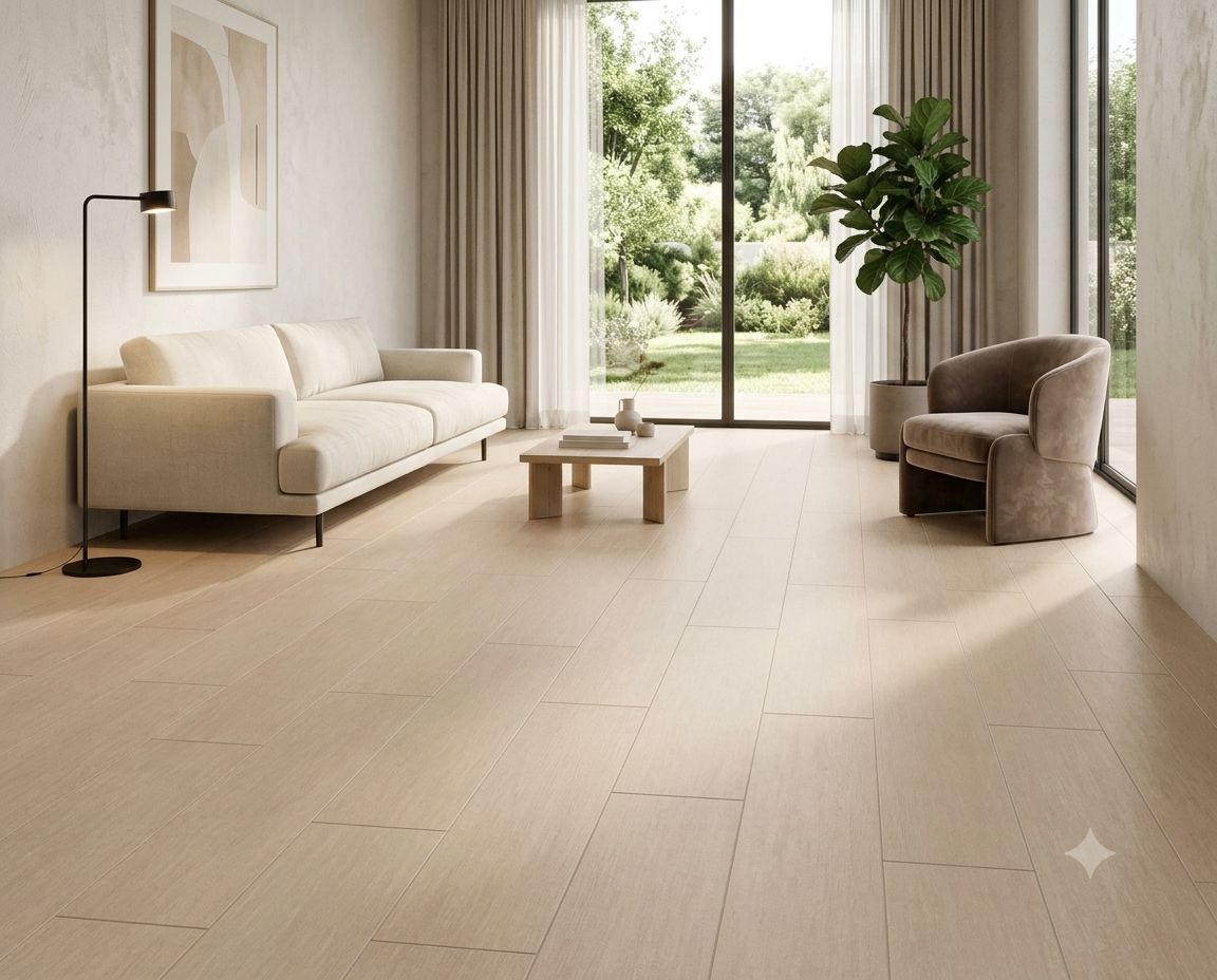 $ 10.990 M2 GRES CERAMICO CAUHITA BEIGE 15.4X60 CMS    CAJA  1.56 M2