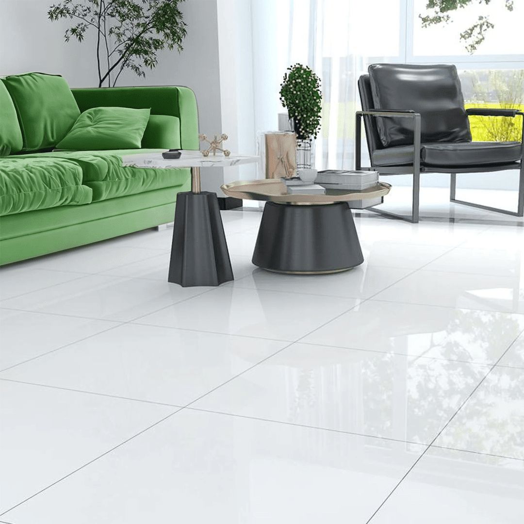 $13.990  M2 PORCELANATO PULIDO SUPER BLANCO 65%   60x60 CMS                                        CAJA 1,44 M2