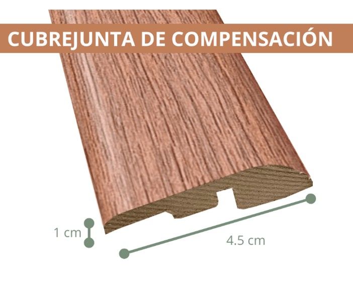 $ 9.990 TIRA  CUBREJUNTA COMPENSACION 1X4.5X240 CM NOGAL