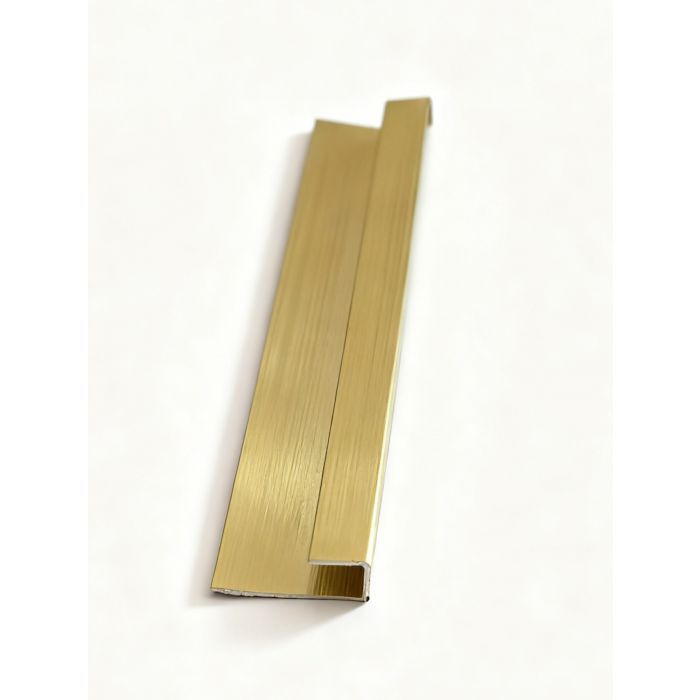 $6.990 TIRA PERFIL ALUM TERMINAL PANEL COLOR ORO LARGO 2.4 MT
