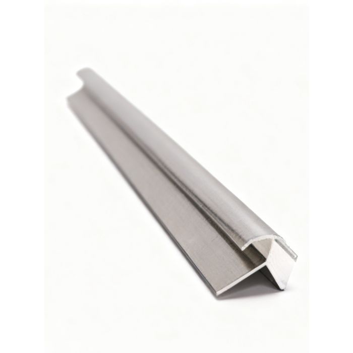 $6.990 TIRA PERFIL ALUM CURVA EXTER PANEL COLOR CROMO  LARGO 2.4 MT