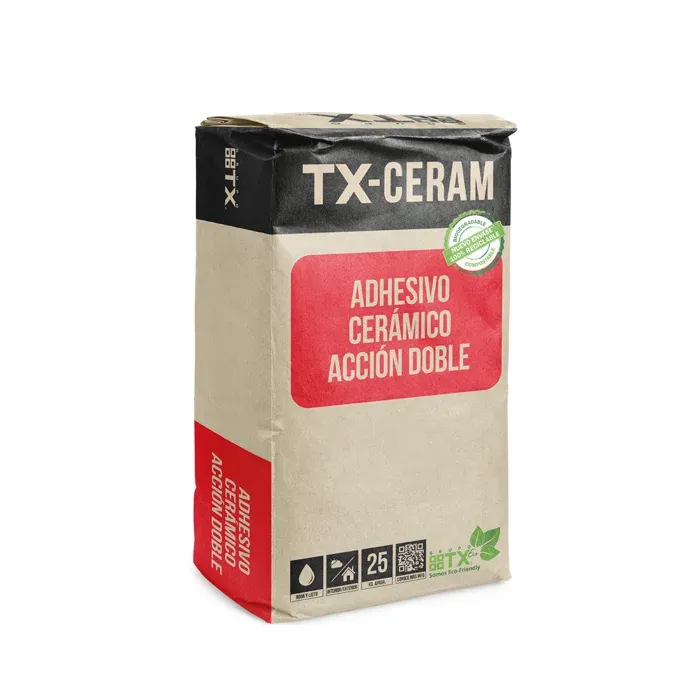 $ 9.990  SACO ADHESIVO PORCELANICO DOBLE ACCION TX  25 KG