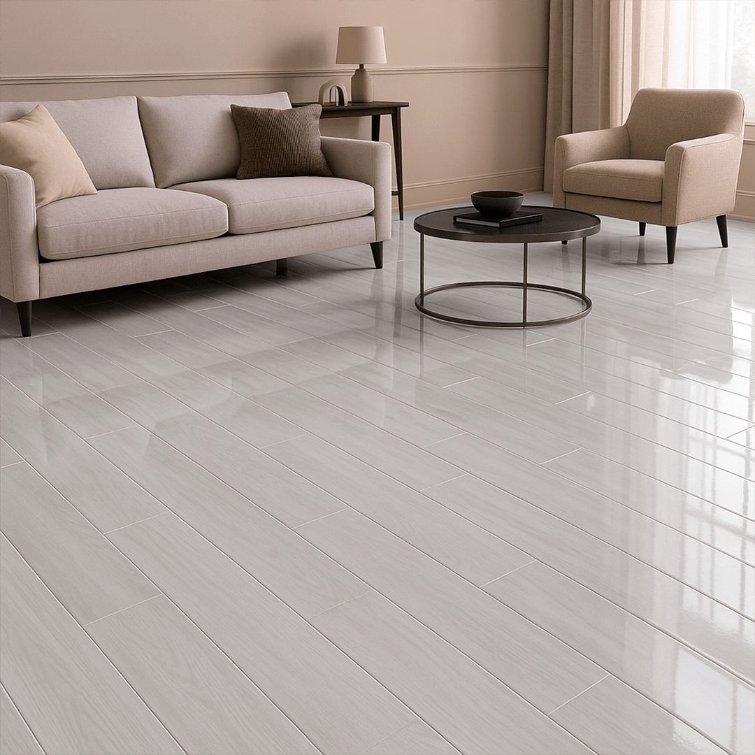 $ 13.990 M2 GRES PORCELANICO BRILLANTE HAYA  20X120 CMS  CAJA 1,20 M2