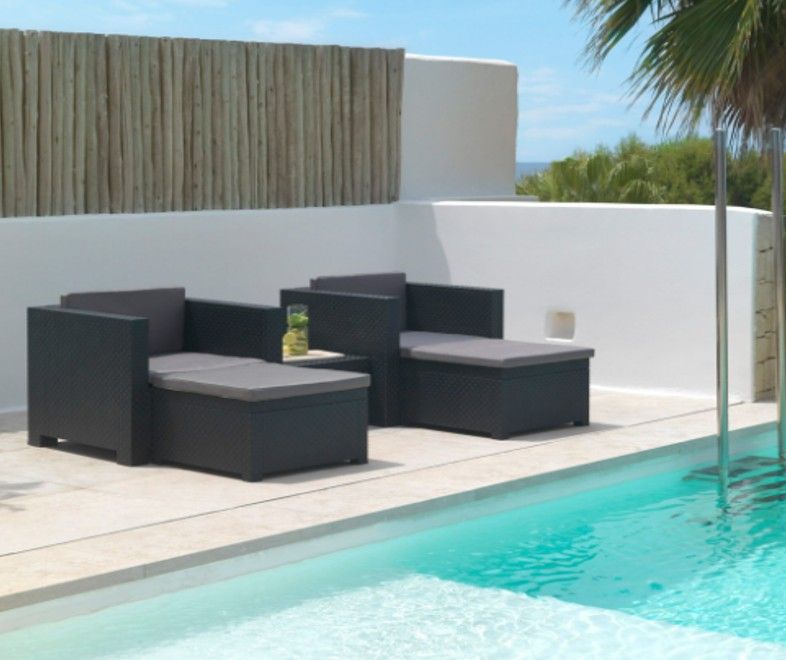 $229.900  JUEGO TERRAZA SIRA GRAFITO 4 PIEZAS