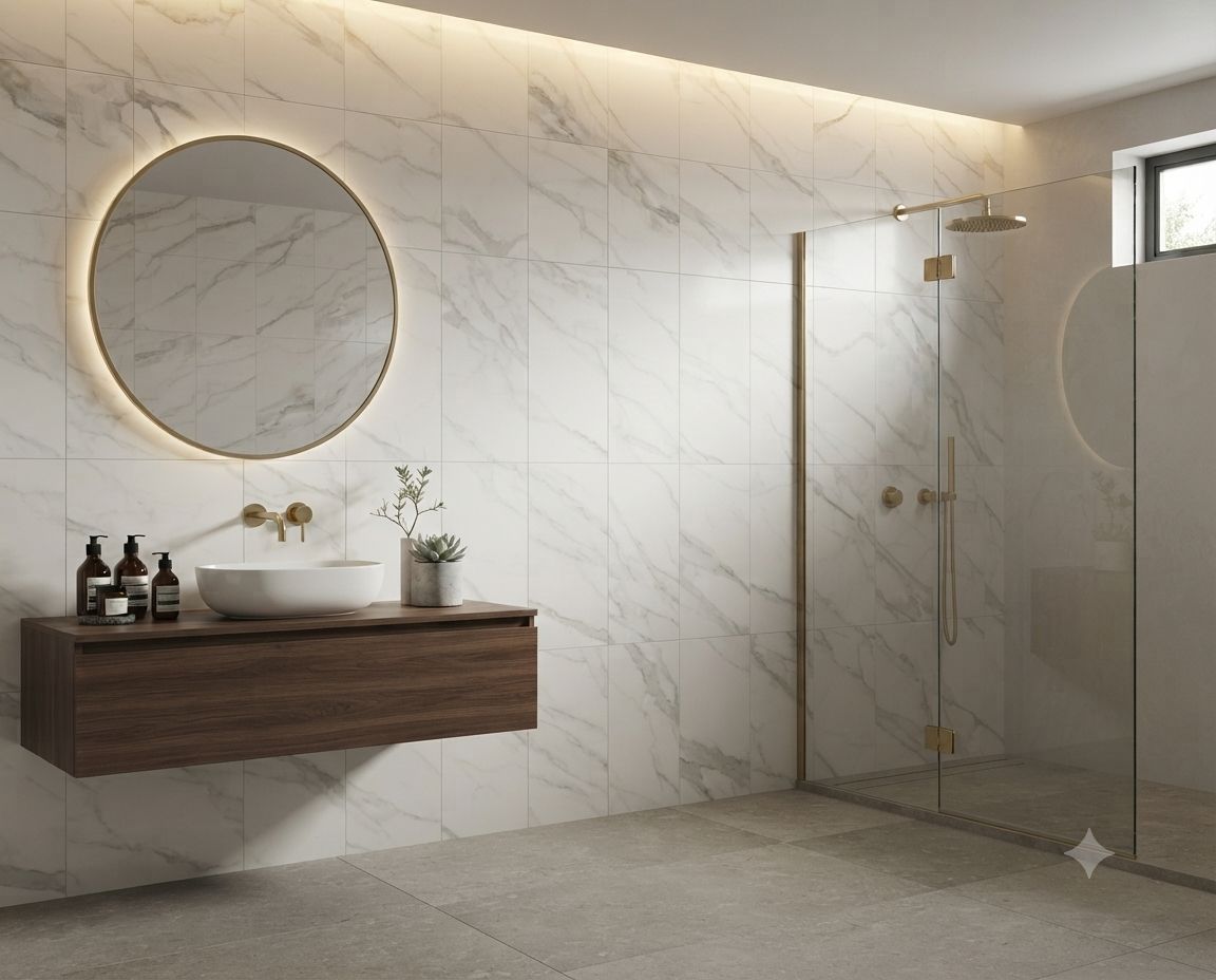 $8.990  M2 CERAMICA CALACATA BEIGE 34X51 CMS                                                  CAJA 2.27 M2