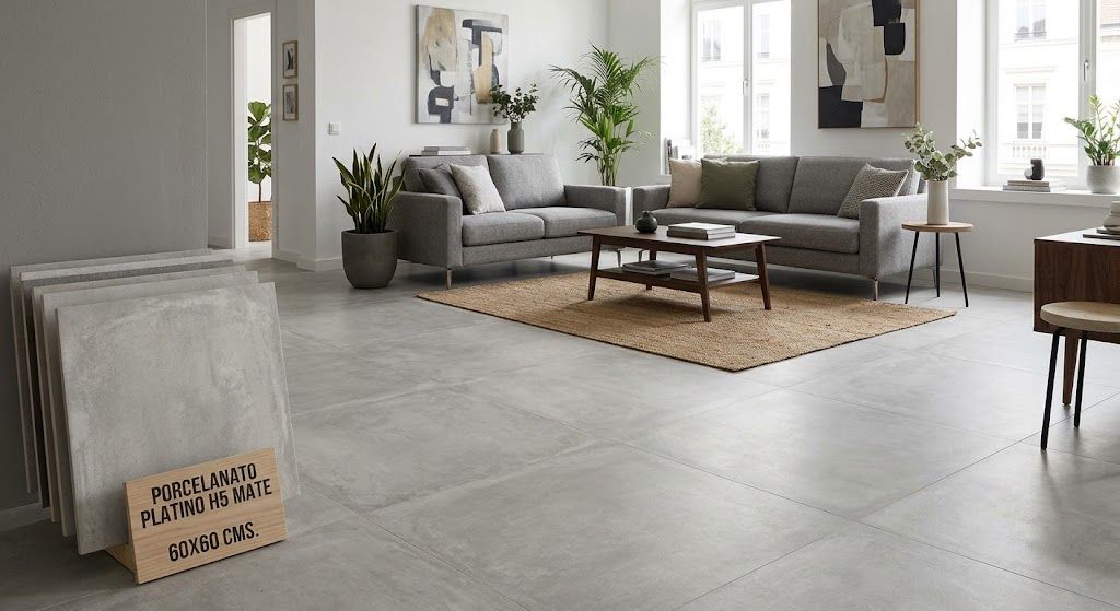 $12.990 M2 PORCELANATO PLATINO H5 RECTIFICADO 60X60 CMS  CAJA 2.88 M2