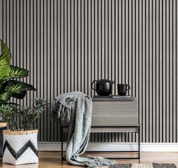 $ 5.990 UNI PLANCHA WOOD PANEL 15 CM X 240 CM  * PACK DE 10 UNIDADES * RINDE 3.6 M2 *  MODELO CENIZA