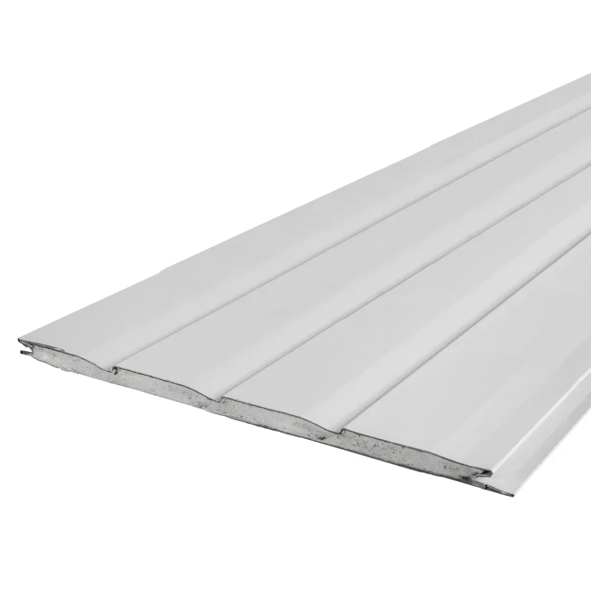 $13.990  UNI PLANCHA  METAL SIDING, COLOR BLANCO, MIDE  38 CM X 2.9 MT , 8 PLANCHAS X CAJA , RINDE 8.816 M2