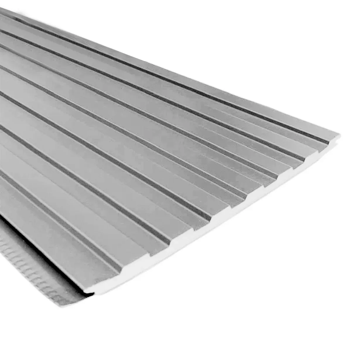 $13.990  UNI PLANCHA  METAL SIDING, COLOR GRIS MIDE  38 CM X 2.9 MT , 8 PLANCHAS X CAJA , RINDE 8.816 M2