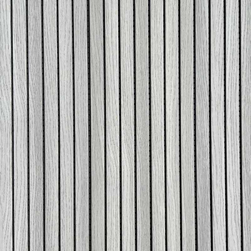 $7.990 UNI  REVESTIMIENTO PVC RANURADO MIDE: 20 CM X 2.5 MT RINDE 0.5 M2  MODELO CENIZA FONDO NEGRO