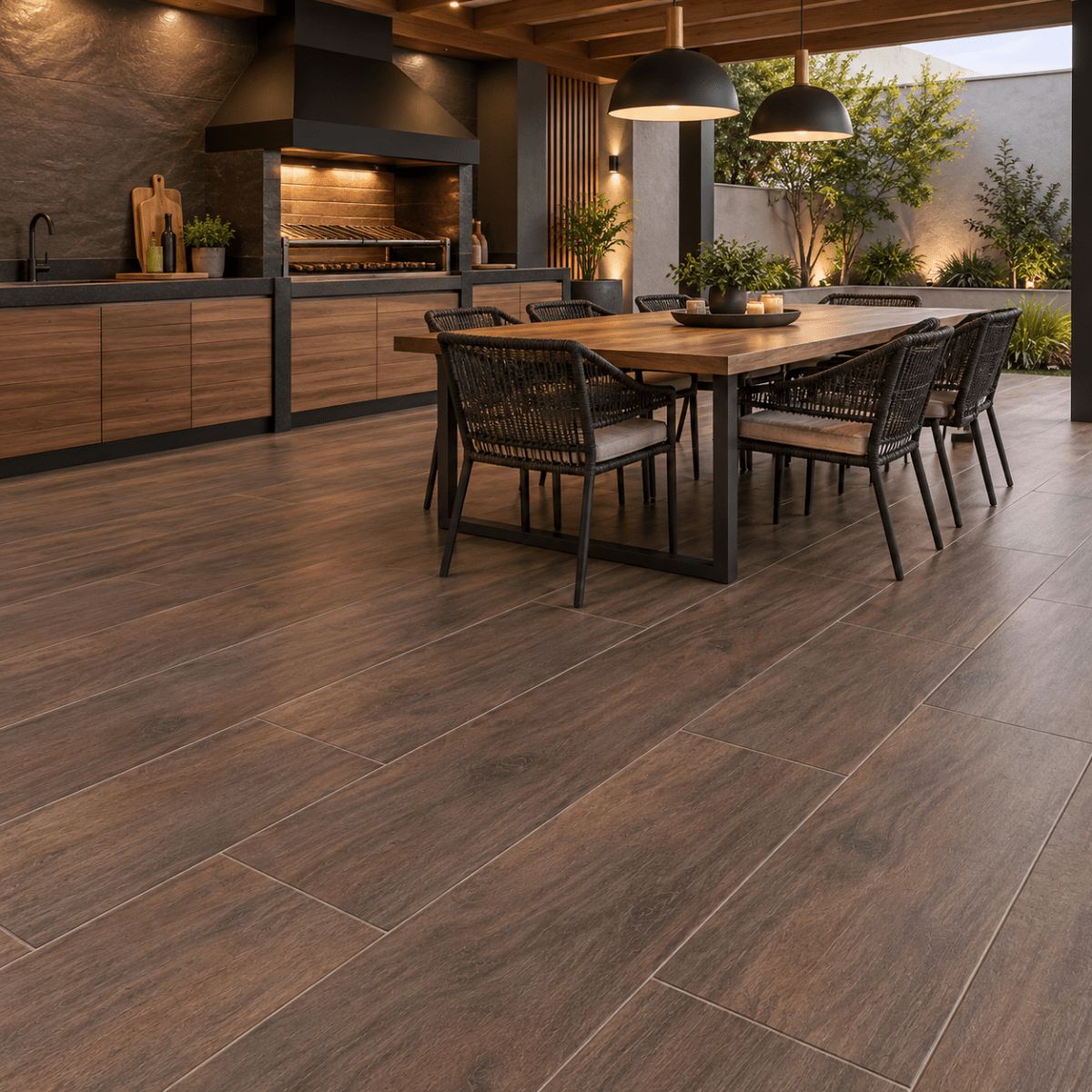 $ 18.990 M2 PORCELANATO CLAUDE  DARK BROWN 23.3X120 CMS CAJA 1,40 M2