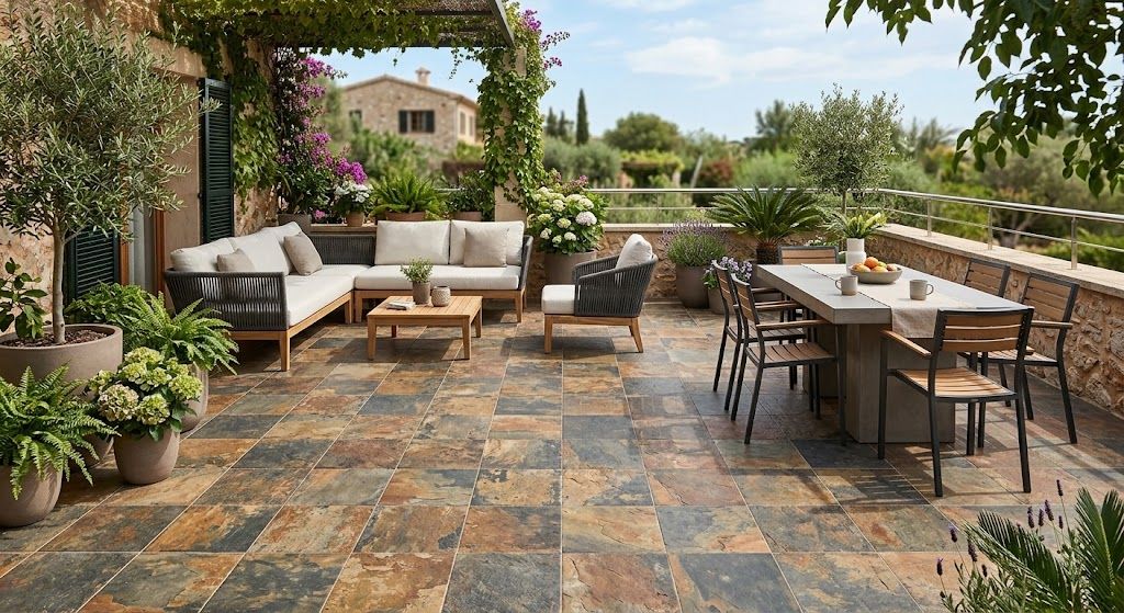 $ 8.990 M2 CERAMICA ARDESIA TERRA  45.3 X45.3 CMS   CAJA 2,255 M2