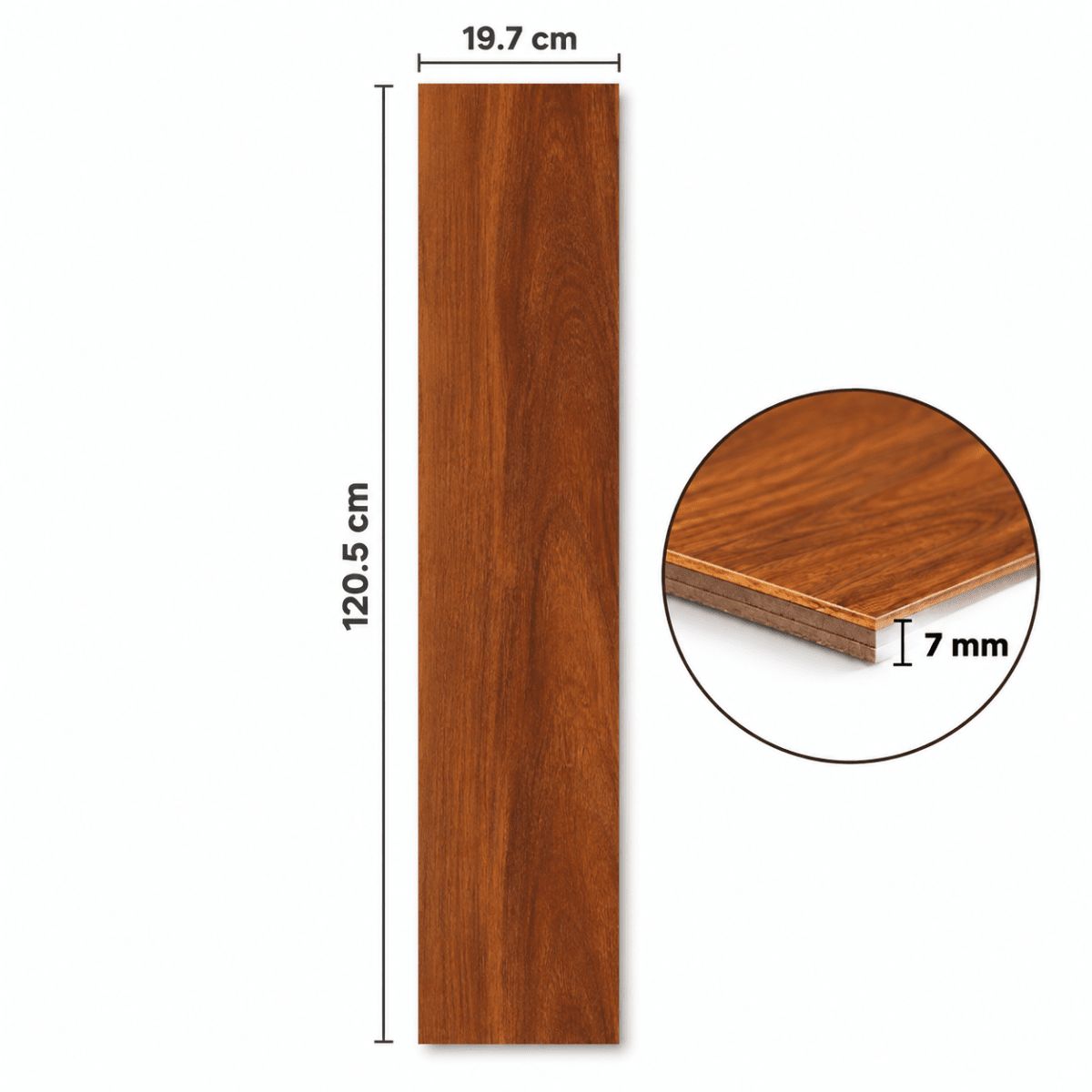 $9.990 M2  PISO FLOTANTE  7.0 MM JAKARTA MERBAU, 19.7 CM X 1.205 MT CAJA  2.849 M2