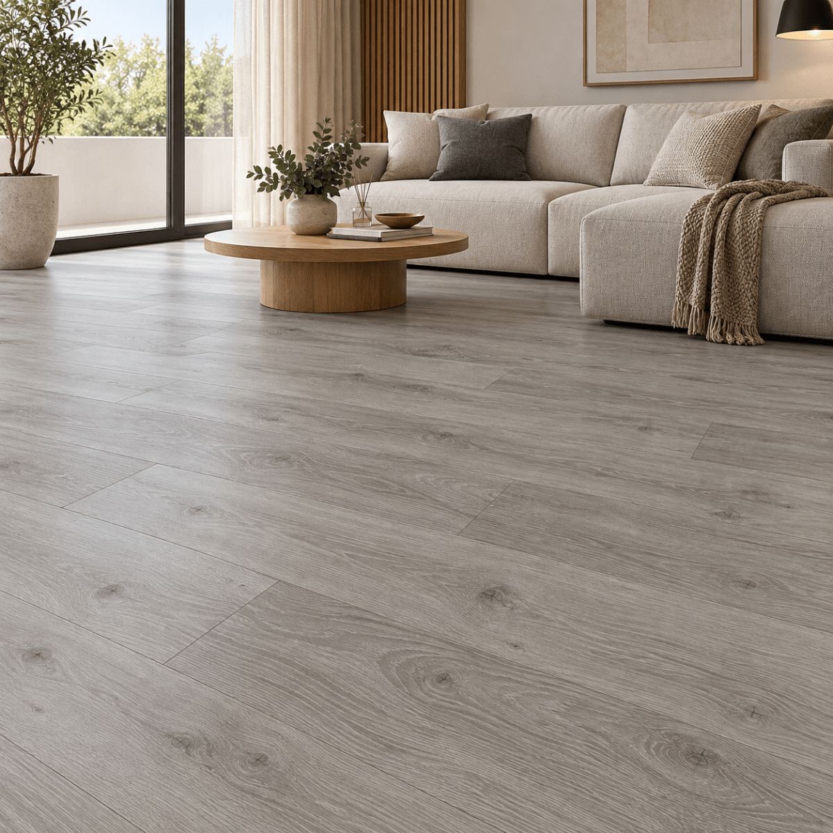 $9.990 M2  PISO FLOTANTE  7.0 MM NILE OAK , 19.7 CM X 1.205 MT CAJA  2.849 M2