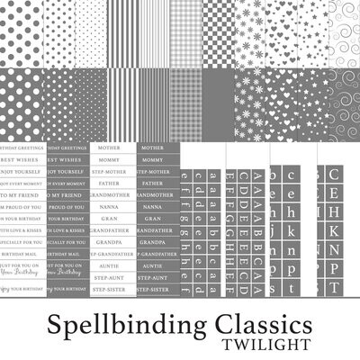 Spellbinding Classics Greys Twilight Digital Kit