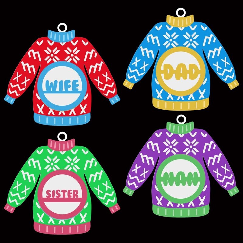 Christmas Jumpers Hanging Decoration Set SVGs