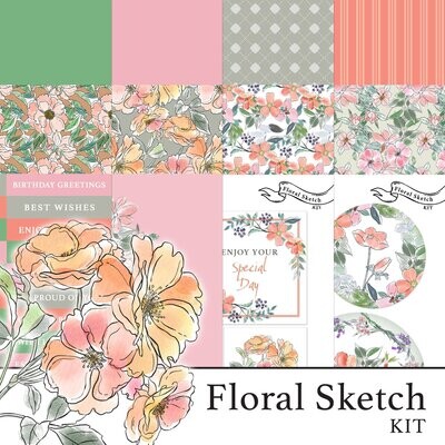 Floral Sketch Digital Kit