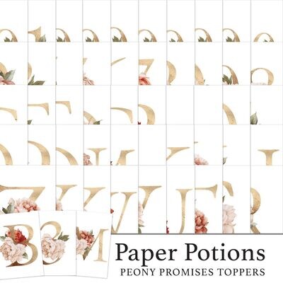Paper Potions - Peony Promises Toppers Digital Kit